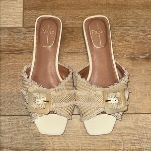 Linea Paolo Lottie Slide Sandal Natural/Gold